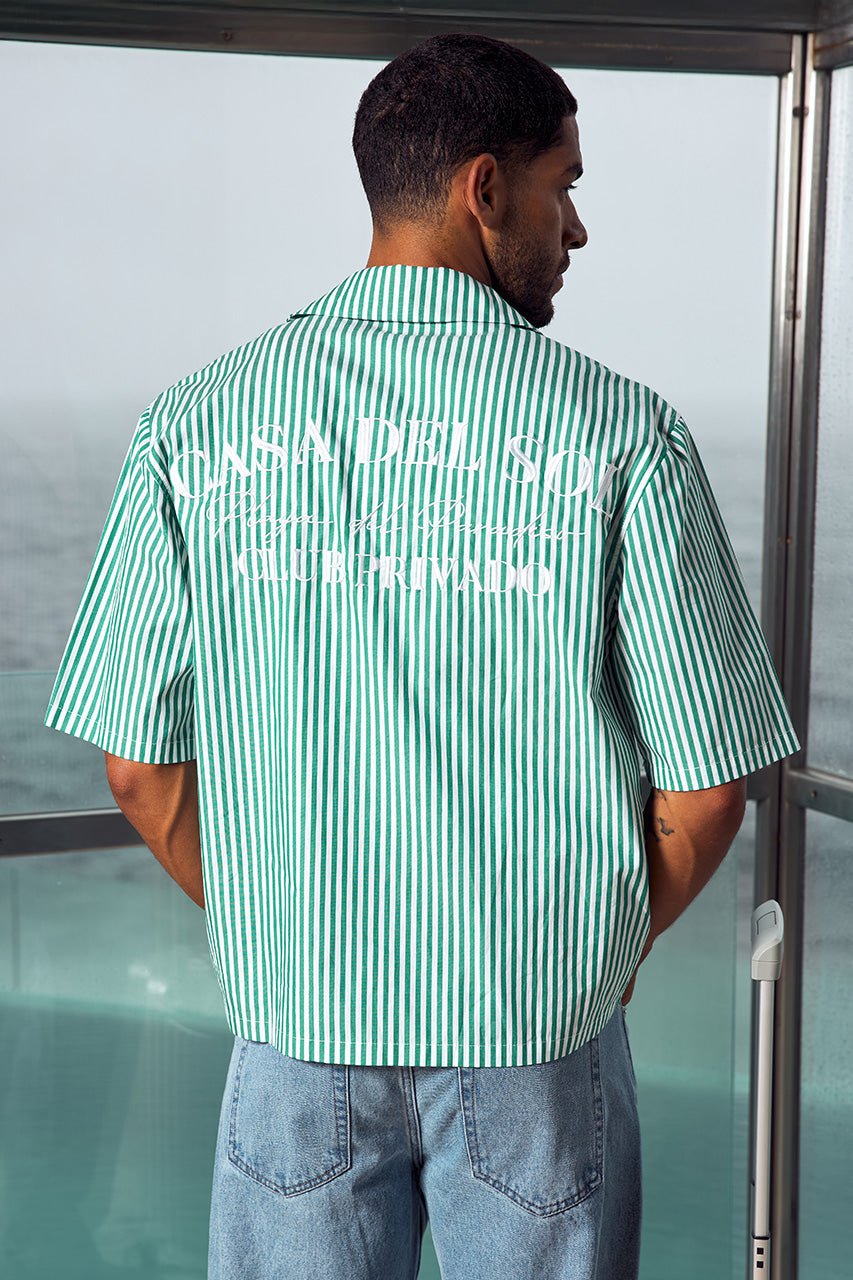 SYLAS SHORT SLEEVE SHIRT - GREEN STRIPE - SYLASSHORTSLEEVESHIRT-GREENSTRIPE_-1