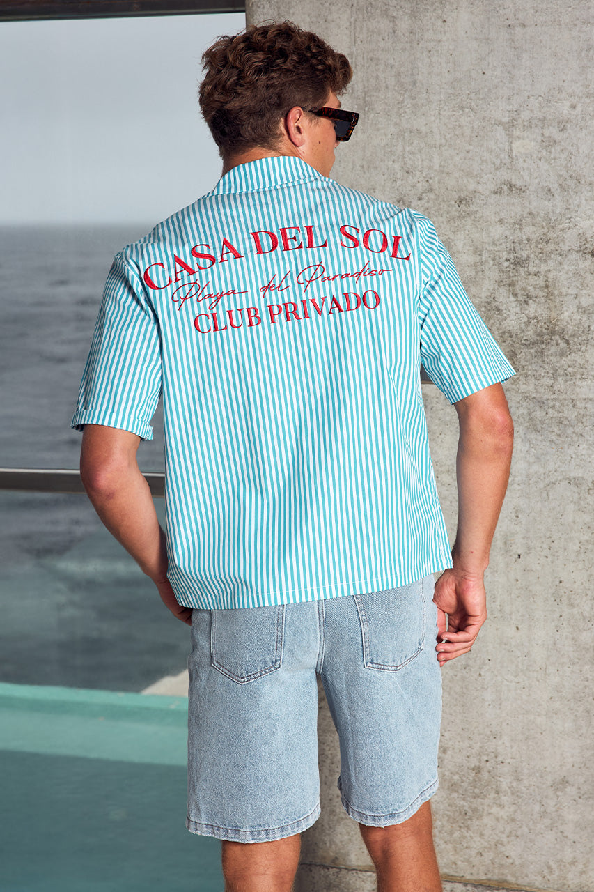 SYLAS SHORT SLEEVE SHIRT - BLUE STRIPE - SYLAS_SHORT_SLEEVE_SHIRT_-_BLUE_STRIPE-1