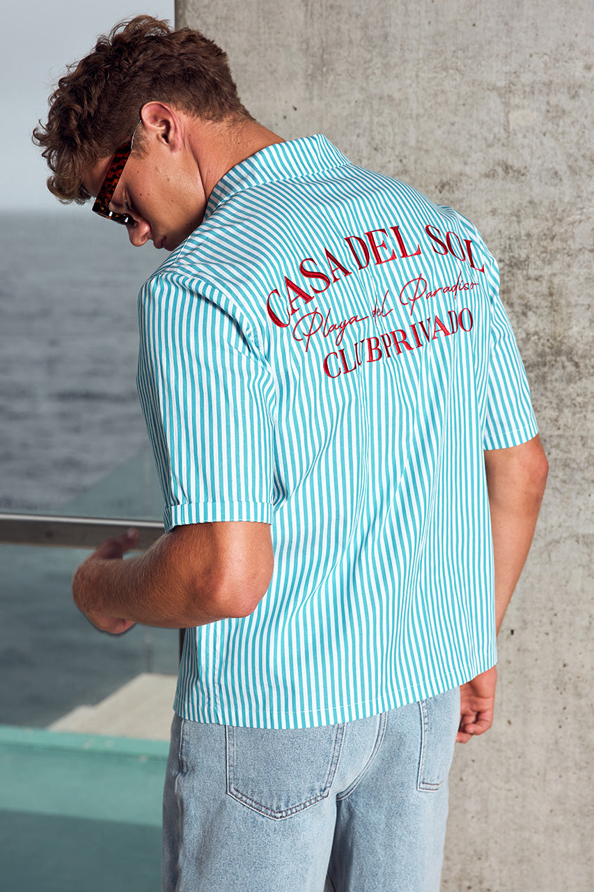 SYLAS SHORT SLEEVE SHIRT - BLUE STRIPE - SYLAS_SHORT_SLEEVE_SHIRT_-_BLUE_STRIPE
