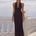 SYLVIE PLUNGE V-NECK MAXI DRESS - NOIR