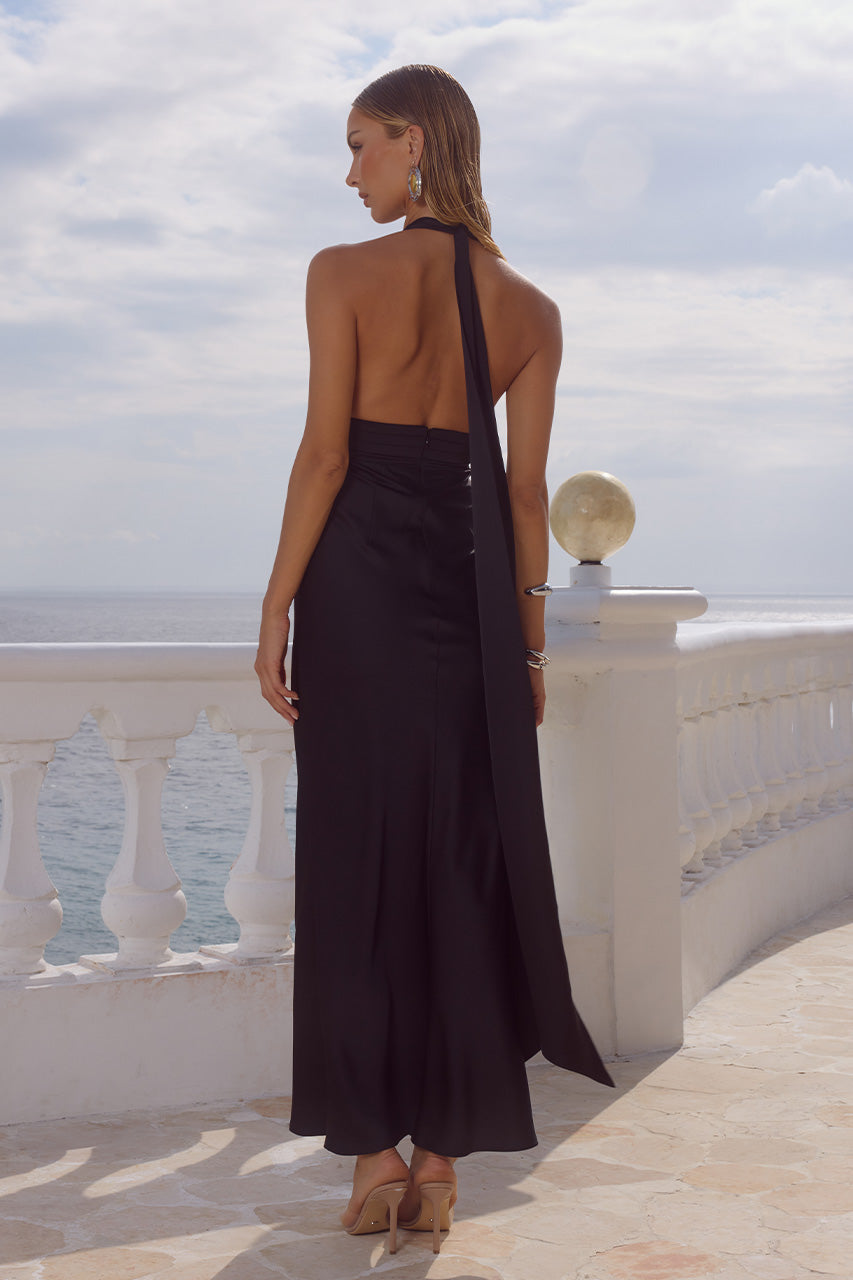 SYLVIE PLUNGE V-NECK MAXI DRESS - NOIR - SYLVIEPLUNGEV-NECKMAXIDRESS-NOIR_5