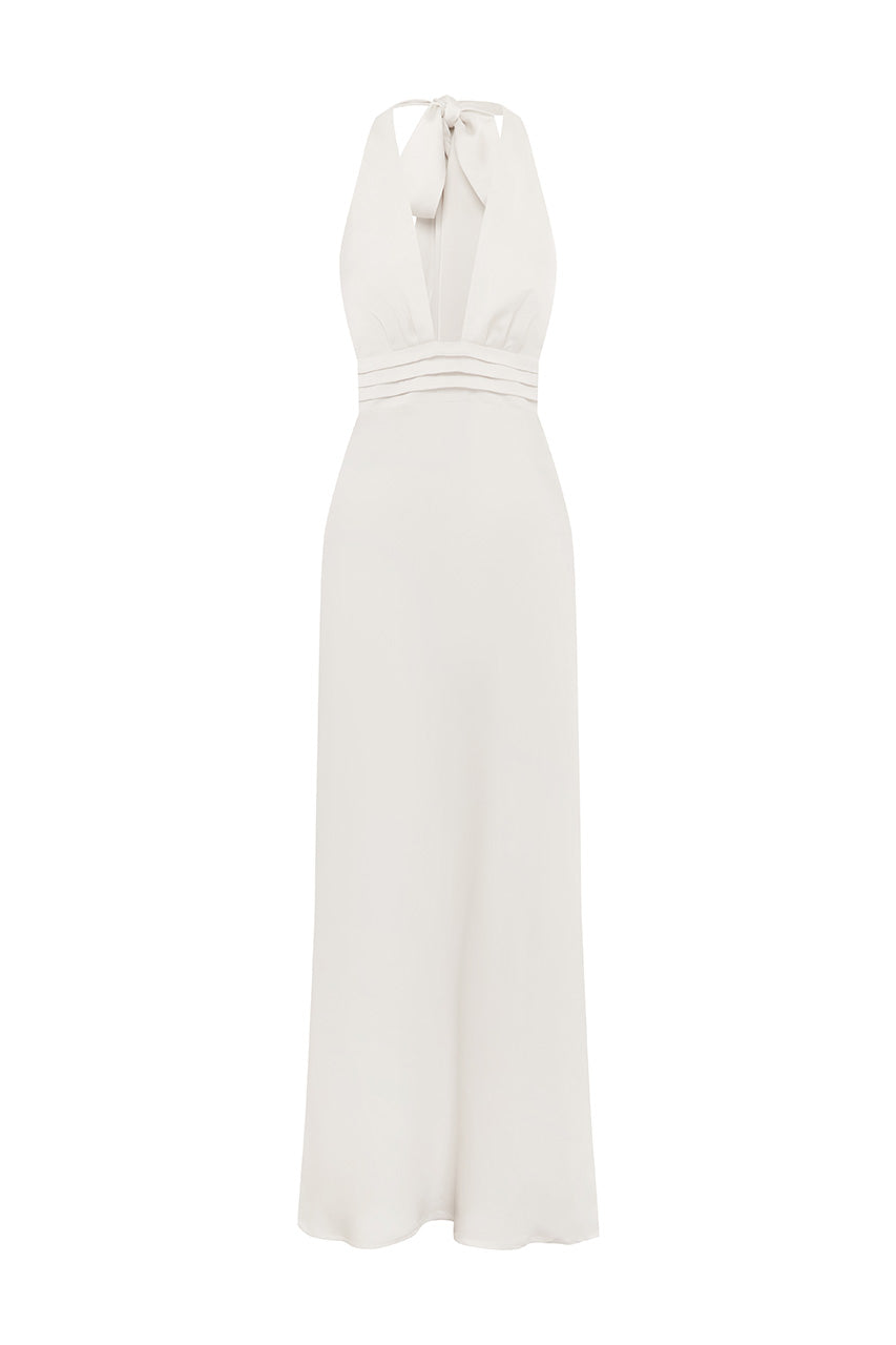 SYLVIE PLUNGE V-NECK MAXI DRESS - PEARL - SYLVIEPLUNGEV-NECKMAXIDRESS-PEARL_2