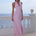 SYLVIE PLUNGE V-NECK MAXI DRESS - PETAL