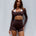 TANISHA LONG SLEEVE CROP TOP - CHOCOLATE