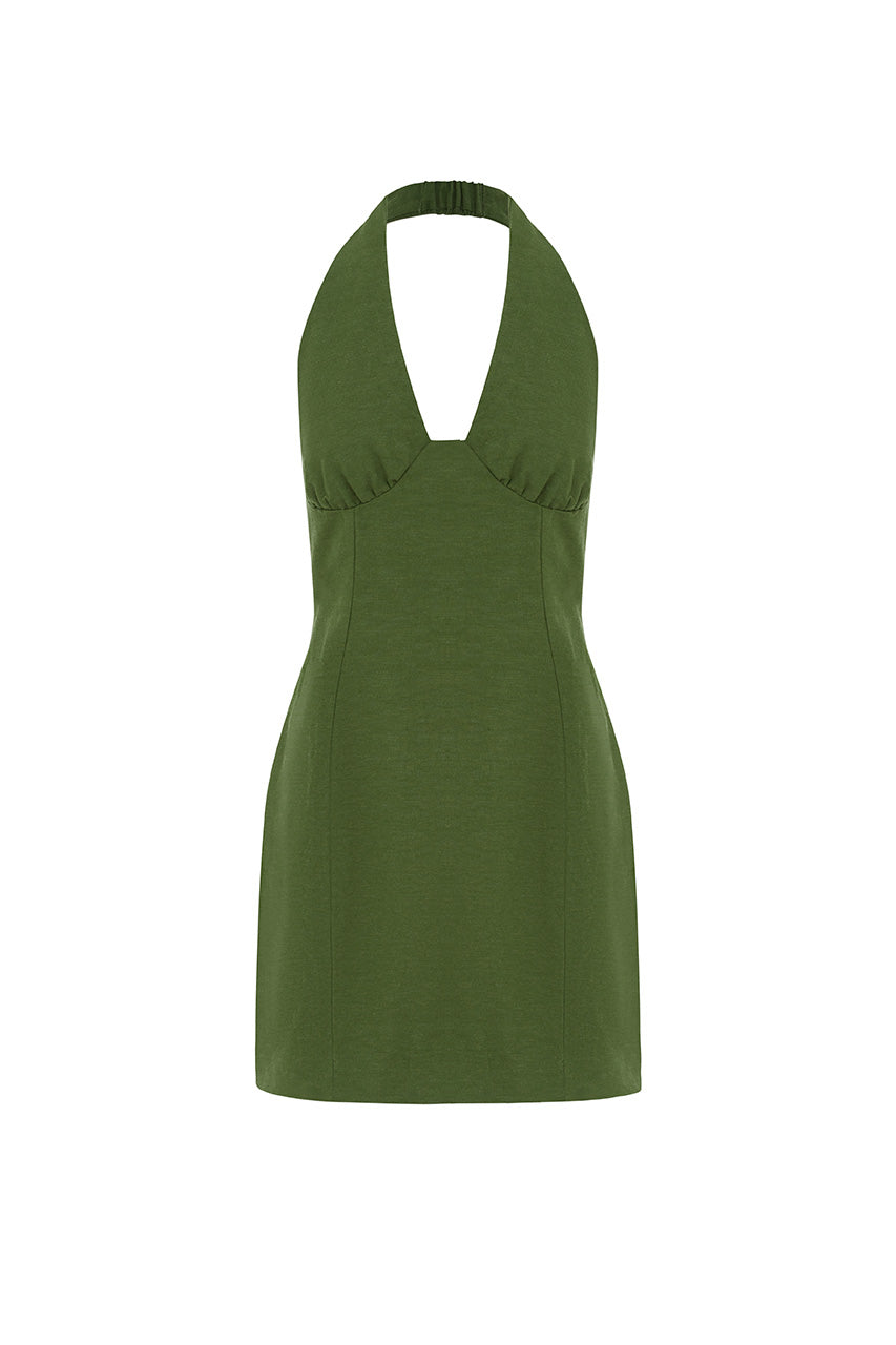 TANZIA MINI DRESS - KHAKI - TANZIAMINIDRESSKHAKI