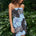 TEA STRAPLESS MINI DRESS - MILONI CHOC/BLUE