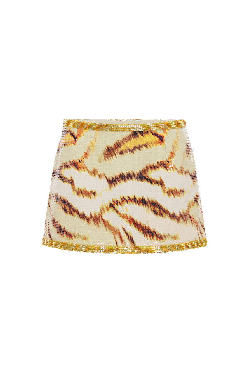 TEGAN LOW RISE MINI SKIRT - CAMELLIA BEIGE - TEGANLOWRISEMINISKIRT-CAMELLIABEIGE