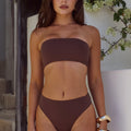 TERA  BANDEAU CROP - CHOCOLATE