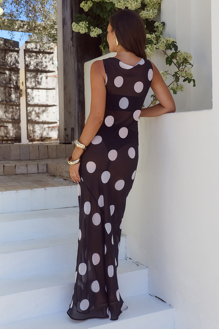 TERA HIGH NECK MAXI DRESS - BLACK/WHITE POLKA - TERAHIGHNECKMAXIDRESS-BLACKWHITEPOLKA-05