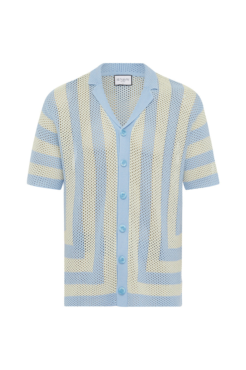 THEO KNIT SHIRT - SKY/LEMON - THEOKNITSHIRTSKYLEMON