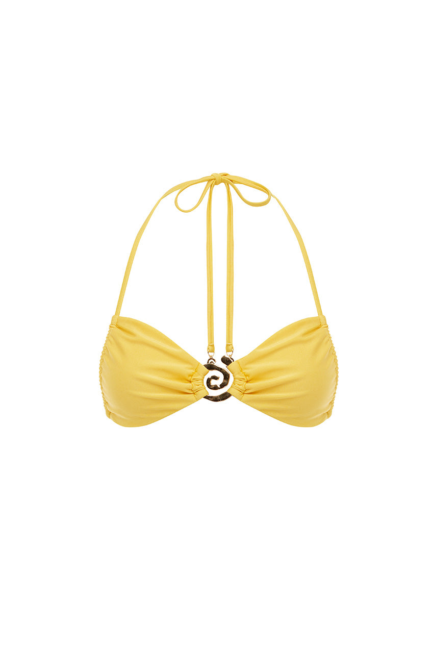 TIAGO HALTER RUCHED BIKINI TOP - MANGO - TIAGOHALTERRUCHEDBIKINITOP-MANGO