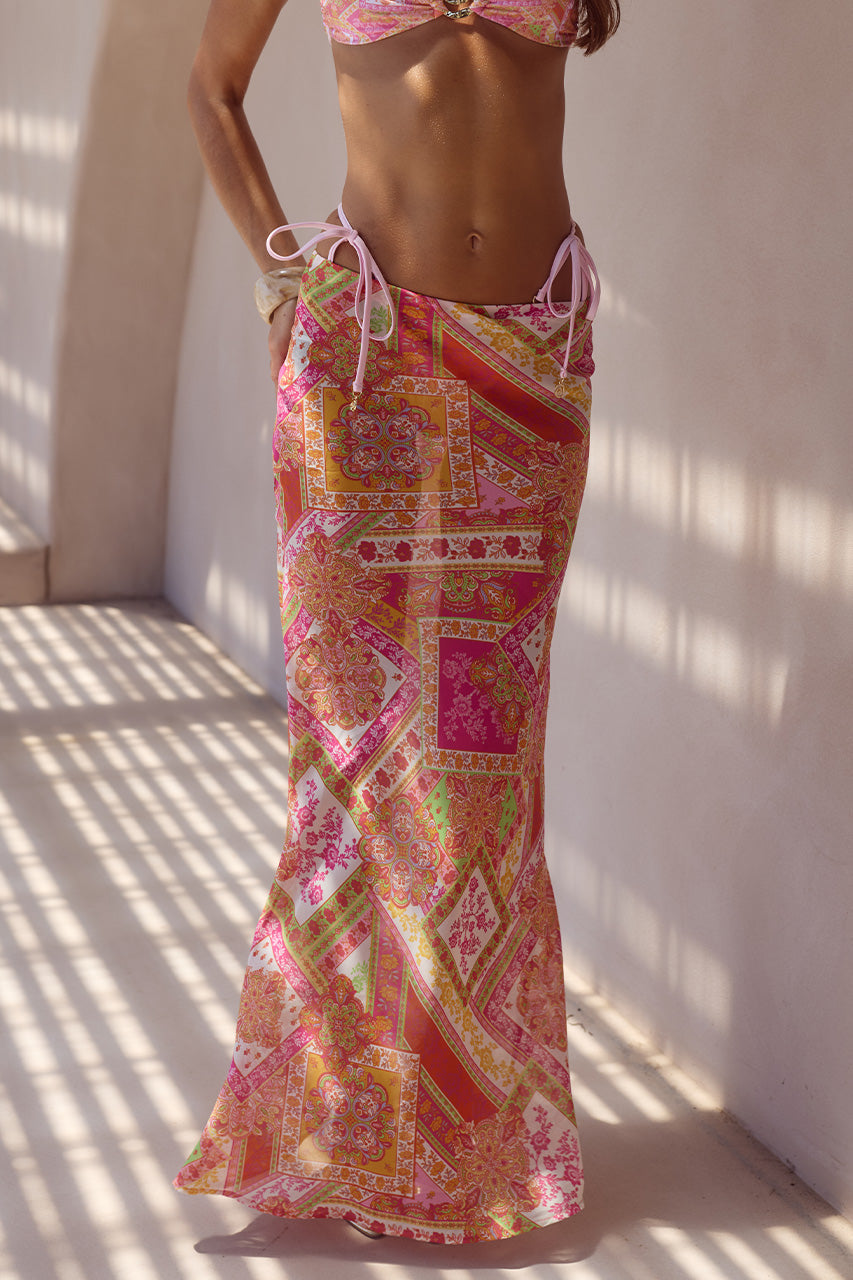 CYRUS LOW WAIST SHEER MAXI SKIRT - CAVELLO PEACH - TIAGOHALTERRUCHEDBIKINITOPXTIAGOTIESIDEBIKINIBOTTOMXCYRUSLOWWAISTSHEERMAXISKIRT-CAVELLOPEACH-1