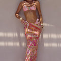 CYRUS LOW WAIST SHEER MAXI SKIRT - CAVELLO PEACH