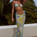 CYRUS LOW WAIST SHEER MAXI SKIRT - LANA GREEN