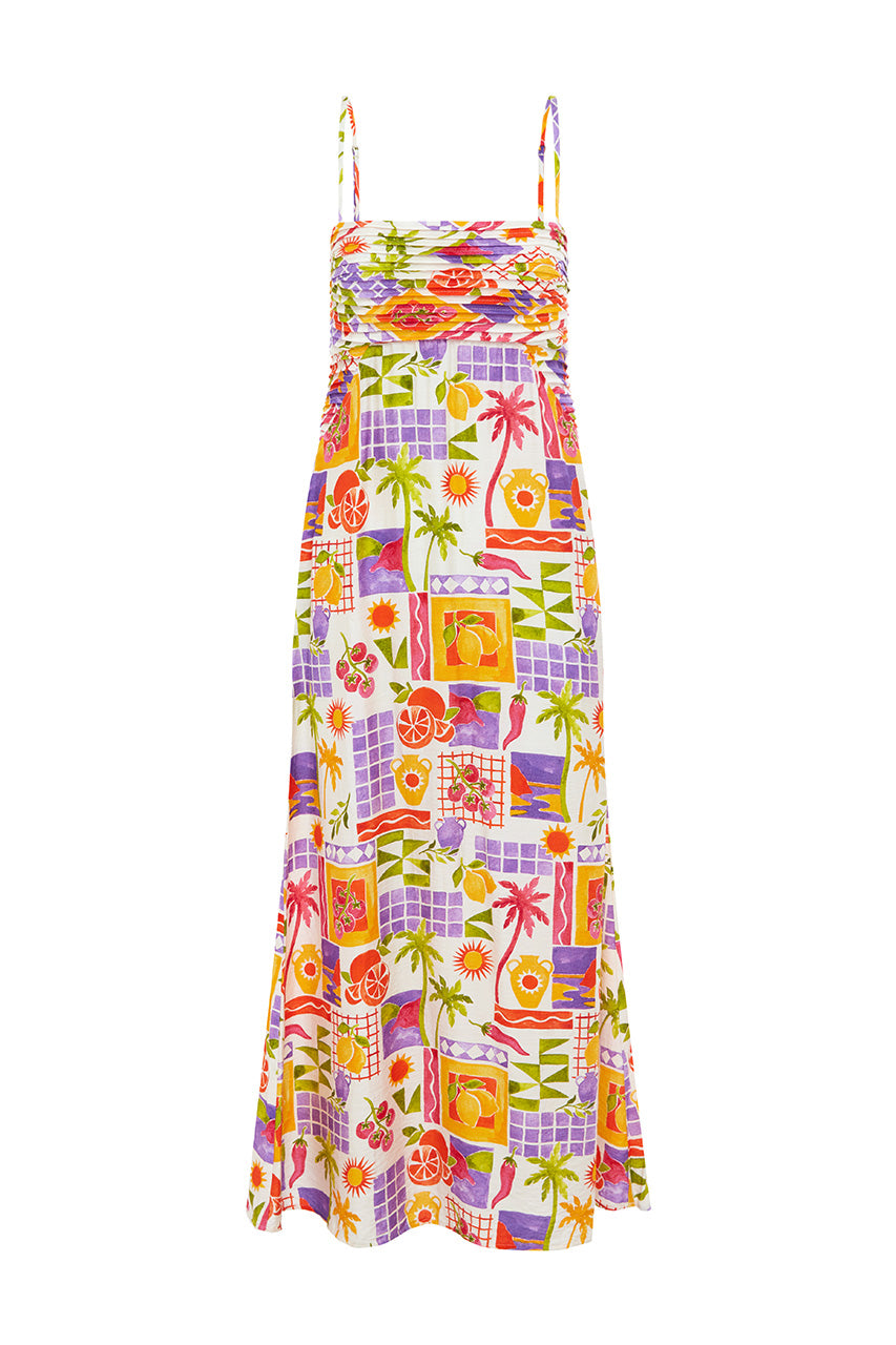TILDAH MIDI DRESS - TILDAH MULTI - TILDAHMIDIDRESSTILDAHMULTI