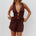 TILKA ELASTICATED TIE WAIST SHORTS - CHOCOLATE