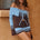 TINA KNIT HOT SHORT - BLUE/CHOC