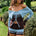 TINA LONG SLEEVE KNIT TOP - BLUE/CHOC