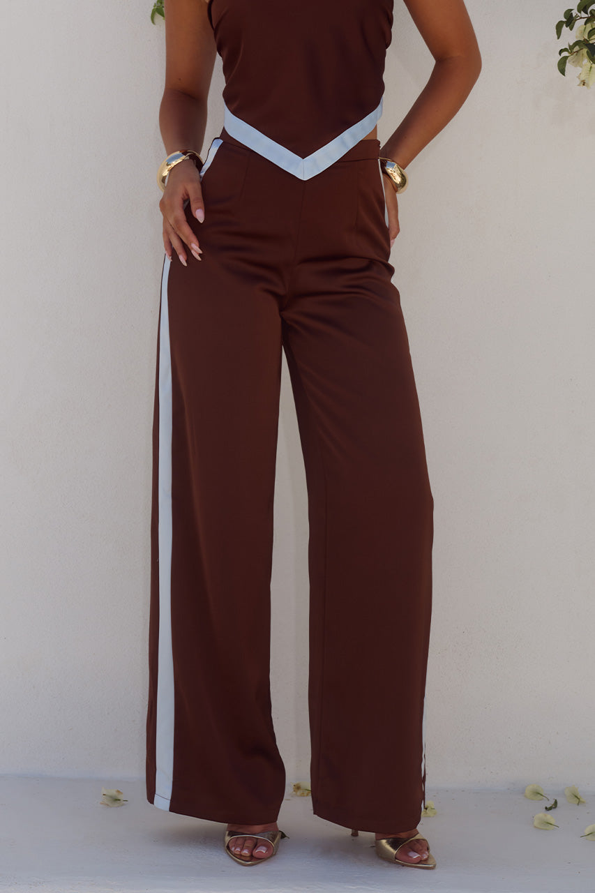 TURNER PANT - CHOCOLATE/SKY BLUE - TINASCARFTOPXTURNERPANT-CHOCOLATESKYBLUE-2