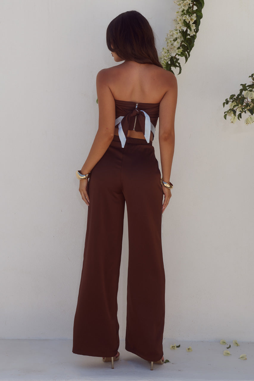 TURNER PANT - CHOCOLATE/SKY BLUE