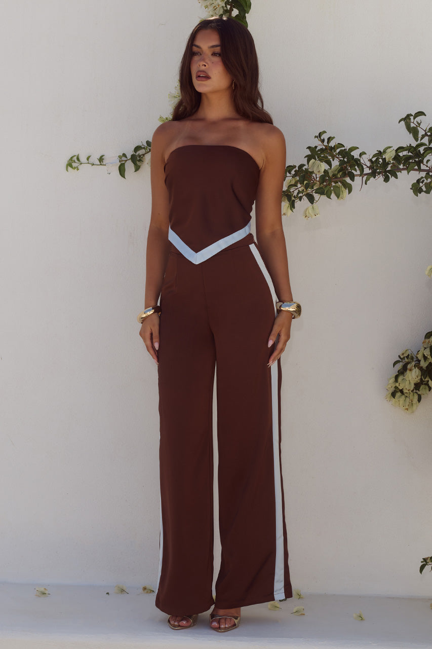 TURNER PANT - CHOCOLATE/SKY BLUE
