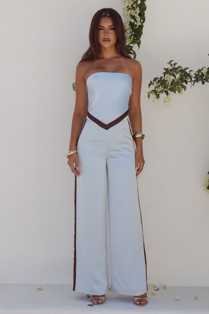 TURNER PANT - SKY BLUE/CHOCOLATE XXL - TINASCARFTOPXTURNERPANT-SKYBLUECHOCOLATE-1