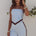 TINA SCARF TOP - SKY BLUE/CHOCOLATE