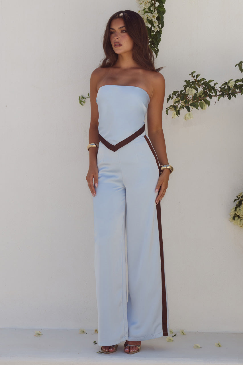 TURNER PANT - SKY BLUE/CHOCOLATE - TINASCARFTOPXTURNERPANT-SKYBLUECHOCOLATE