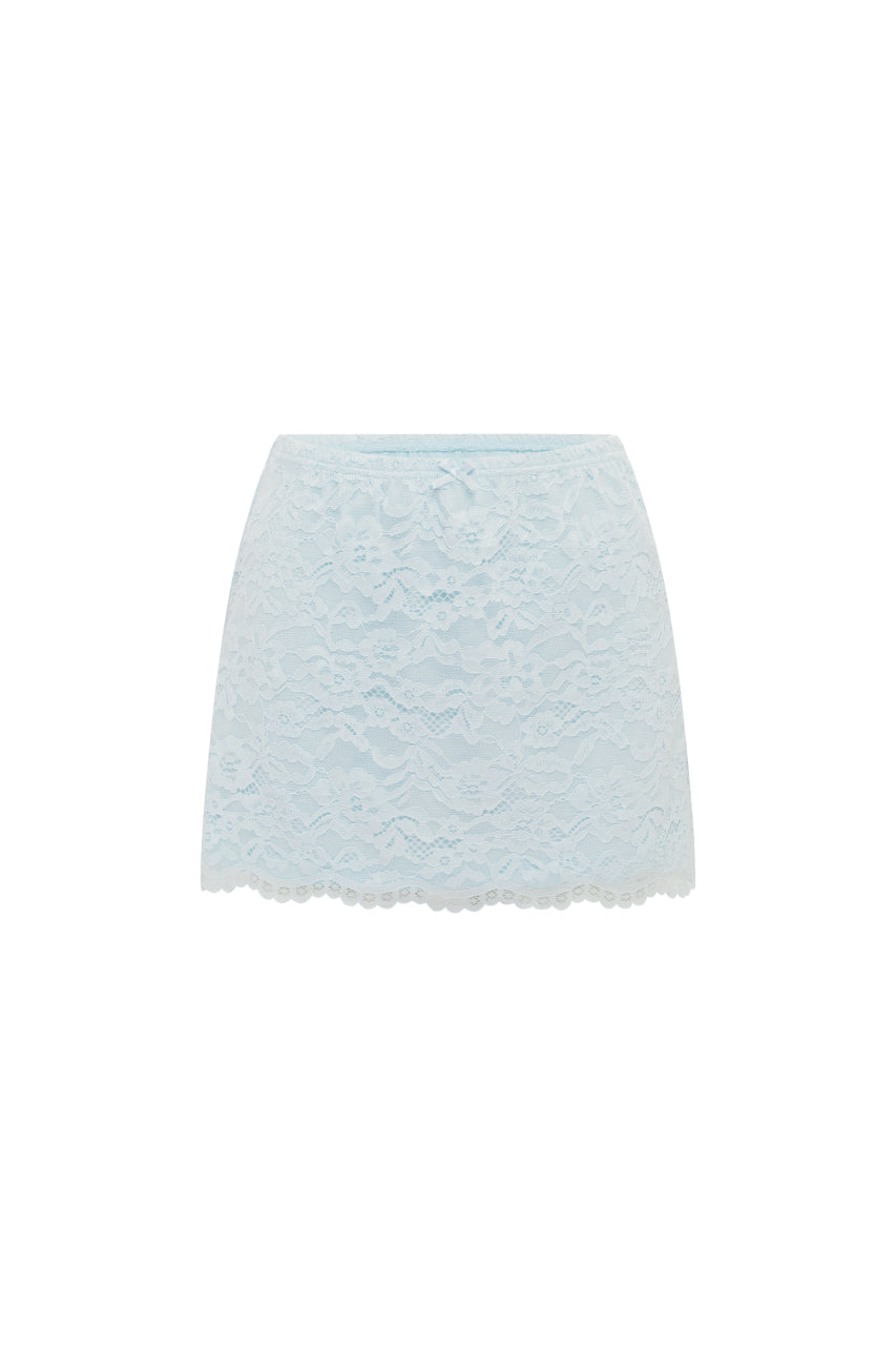 VALERIE LACE MINI SKIRT - ICE BLUE - TISHASHEERMAXIDRESSXBELLAHIGHWAISTBRIEF-MOANAPINK2