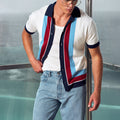 TOBIAS SHORT SLEEVE KNIT SHIRT - WHITE MULTI