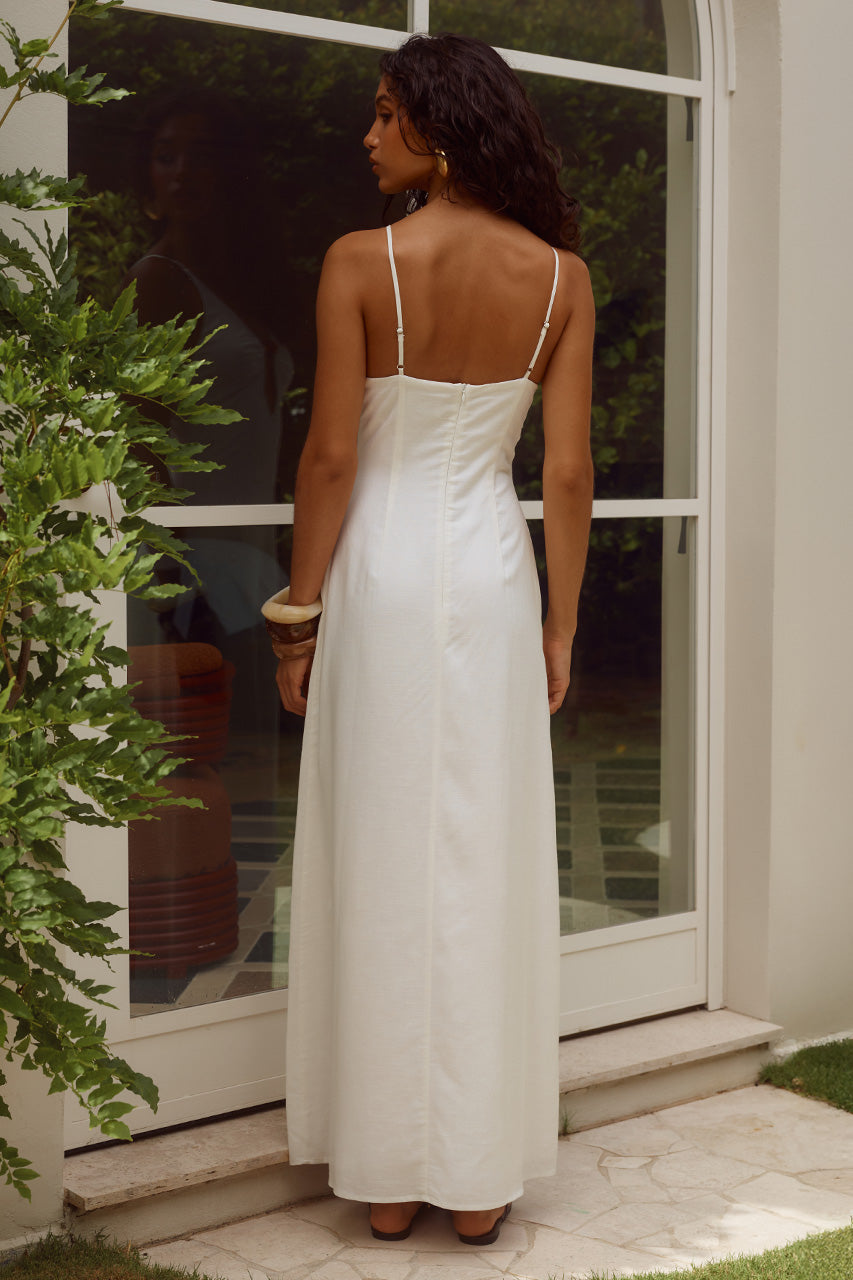 UNITY LOW PLUNGE MAXI DRESS - WHITE - UNITYLOWPLUNGEMAXIDRESS-WHITE_-07