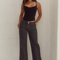 ZAVIER STRAIGHT LEG JEANS - BLACK/WHITE POLKA