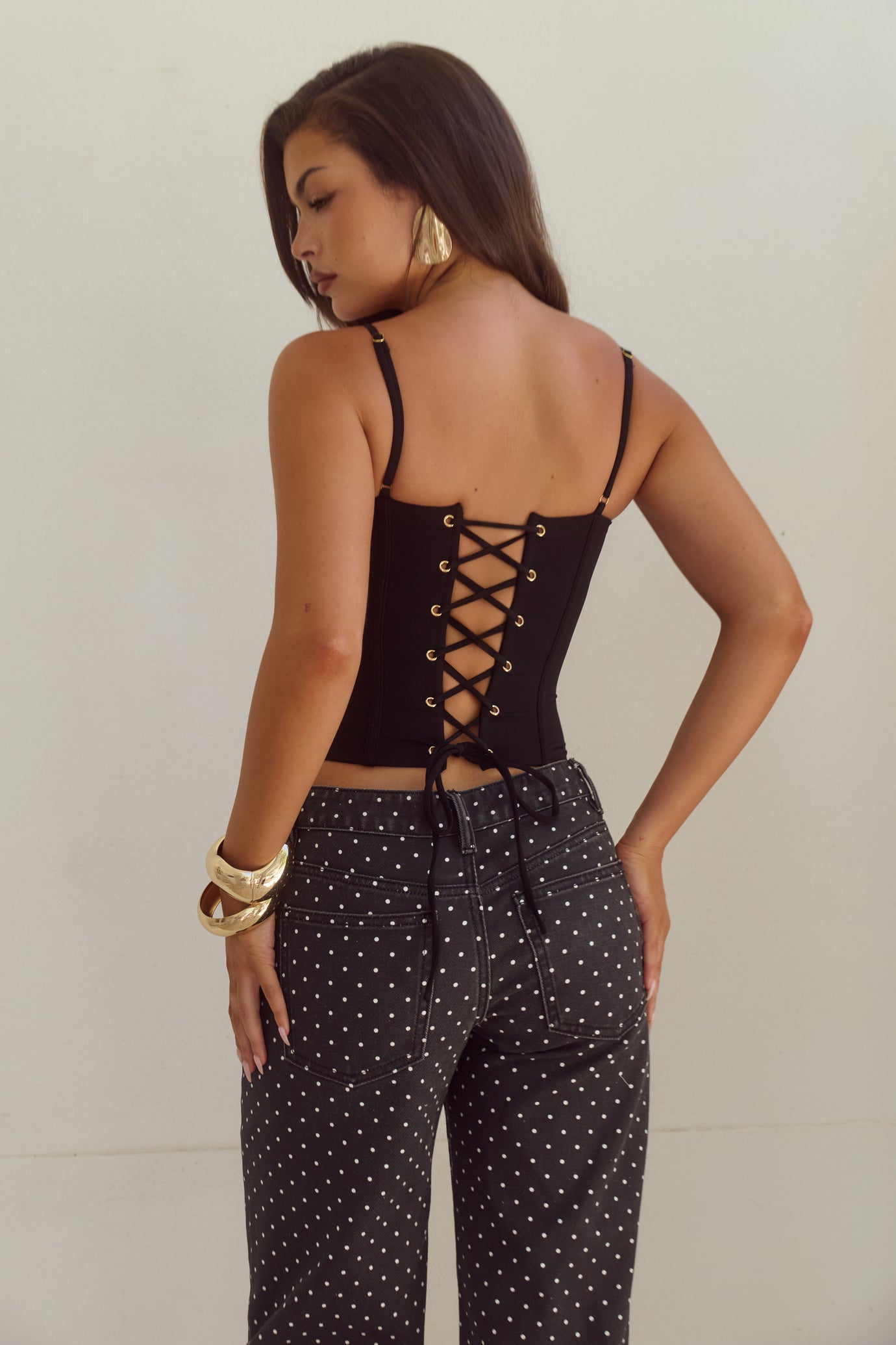 VALERIE LACE TRIM BUSTIER - BLACK