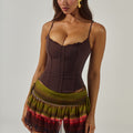 VALERIE LACE TRIM BUSTIER - CHOCOLATE