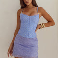 VALERIE LACE MINI SKIRT - PERIWINKLE