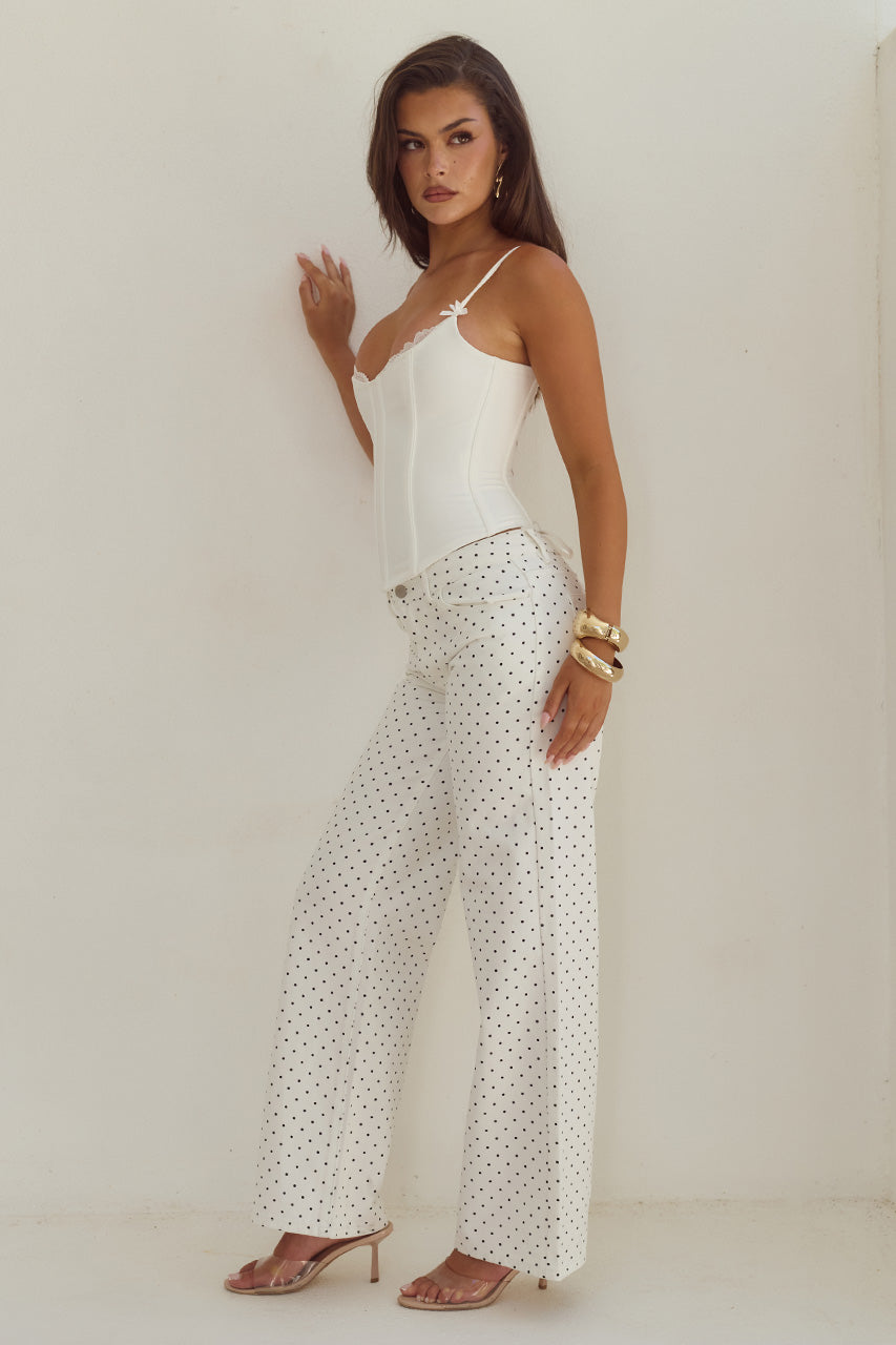 ZAVIER STRAIGHT LEG JEANS - WHITE/BLACK POLKA - VALERIELACETRIMBUSTIER-WHITEXZAVIERSTRAIGHTLEGJEANS-WHITEBLACKPOLKA-07