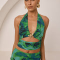 VALLETTA DEEP-V HALTER TOP - CALISTA GREEN