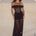 VANEYA OFF SHOULDER LACE MAXI DRESS - BLACK