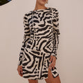 VEGA SLEEVED MINI DRESS - MAJA BLACK