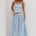 HANNAH SOFT PLEAT A-LINE MAXI SKIRT - BLUE STRIPE