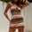 VERNANZA HALTER KNIT MINI DRESS - ORANGE MULTI