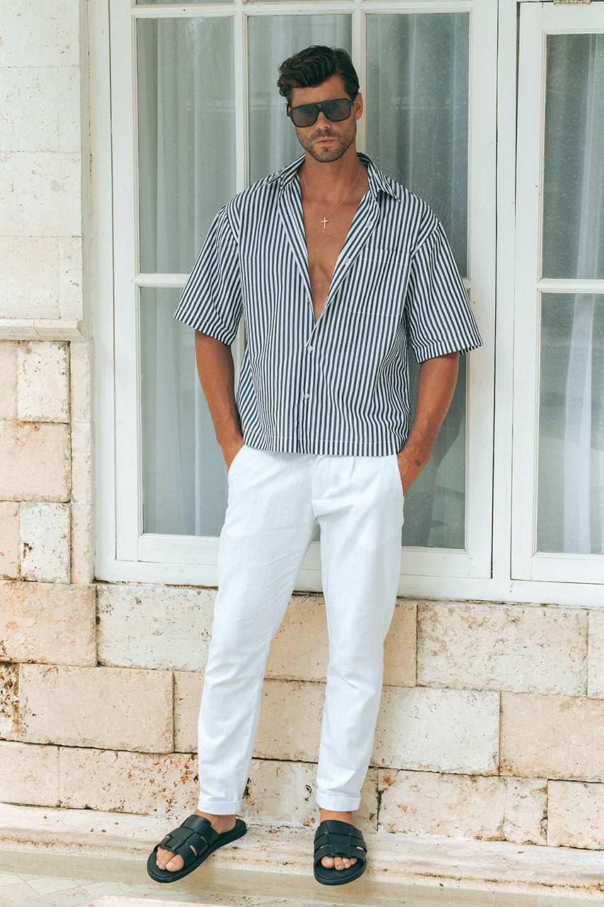 VINCENZO SHIRT - BLACK/WHITE STRIPE - VINCENZOSHIRTBLACKWHITE_1