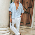 VINCENZO SHIRT - SKY BLUE/WHITE STRIPE