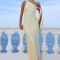 VIOLA ONE SHOULDER MAXI DRESS - BUTTERMILK
