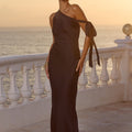 VIOLA ONE SHOULDER MAXI DRESS - NOIR