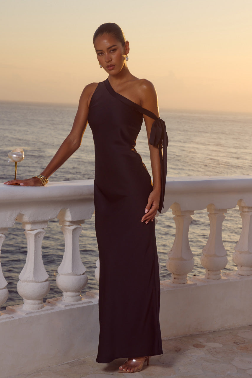VIOLA ONE SHOULDER MAXI DRESS - NOIR - VIOLAONESHOULDERMAXIDRESSBLACK