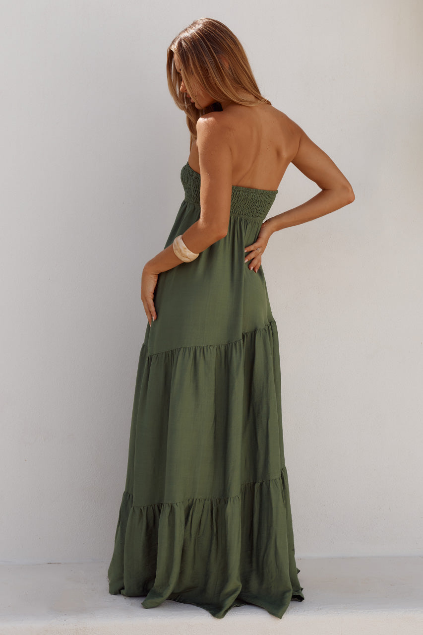 VITTORIA STRAPLESS MAXI DRESS - FERN
