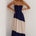 VITTORIA STRAPLESS MAXI DRESS - NAVY/CREAM