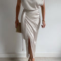 CHARISMA MIDI DRESS - CHAMPAGNE