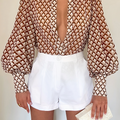 FLEETWOOD BLOUSE - CHOCOLATE GEO